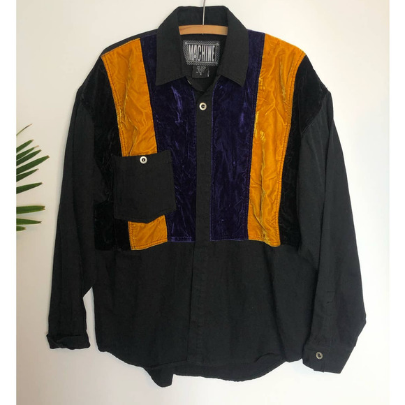 Machine Other - Vintage MACHINE Shacket Black Velvet Panels